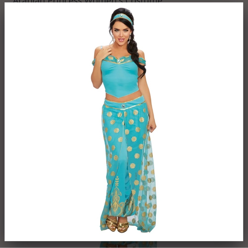 Dreamgirl Turquoise and Gold Costume Set